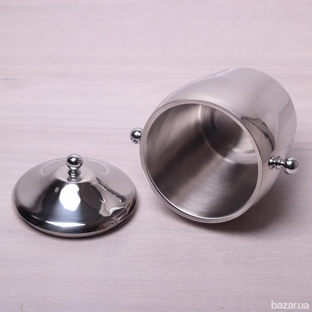 Ведро для льда и шампанского Kamille с крышкой из нержавеющей стали 1200 мл Одеса - зображення 3