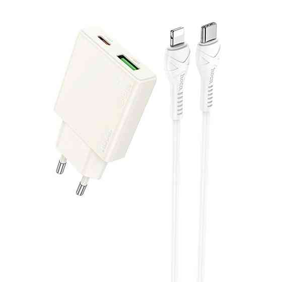 СЗУ Hoco N45 Biscuit PD30W+QC3.0 (1USB-A/1C) + кабель Type-C to Lightning Херсон