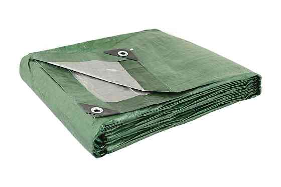 Тент универсальный MASTERTOOL TARPAULIN 4 × 5 м двухсторонний 130 г/м² Green/Silver 89-1405 Харьков