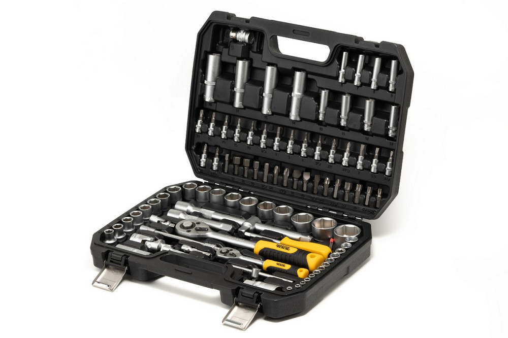 Набор инструментов MASTERTOOL ¼"&½" 94 шт 4-14 мм 10-32 мм CrV кейс с металлическими замками 78-5094 Харьков - изображение 1