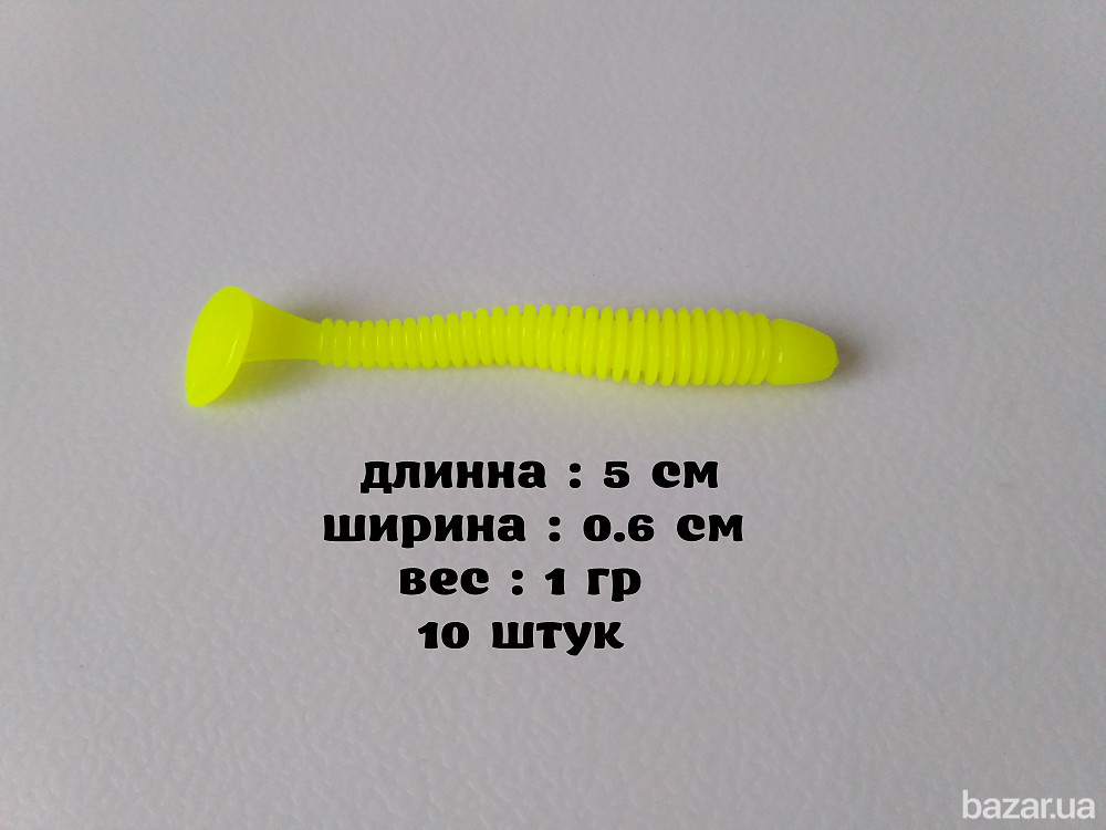 Твистера 10 шт мягкий силикон 5 см.1 грамм Бориспіль - зображення 1