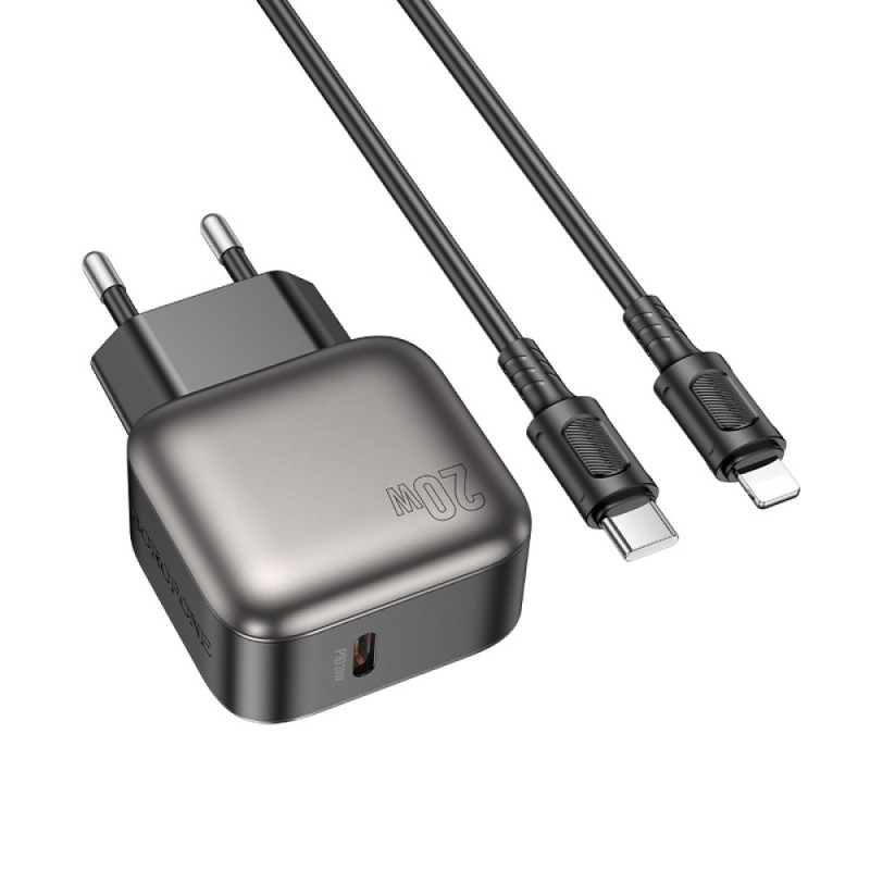 СЗУ Borofone BAS53A Absolute PD20W (1USB-C) + кабель Type-C to Lightning Херсон - зображення 2