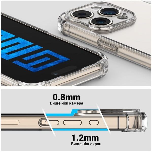 Чохол ArmorStandart Air Force Camera Cov для Xiaomi Redmi Note 14 Pro+ 5G Clear (ARM79707) (Код това Харків - зображення 3