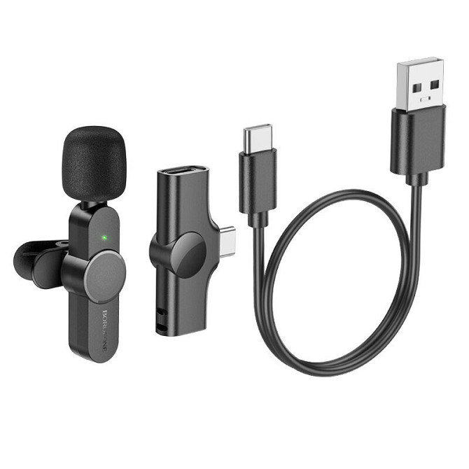 Петличный беспроводной микрофон Borofone BFK12 Trophy lavalier Lightning/Type-C Херсон - изображение 10