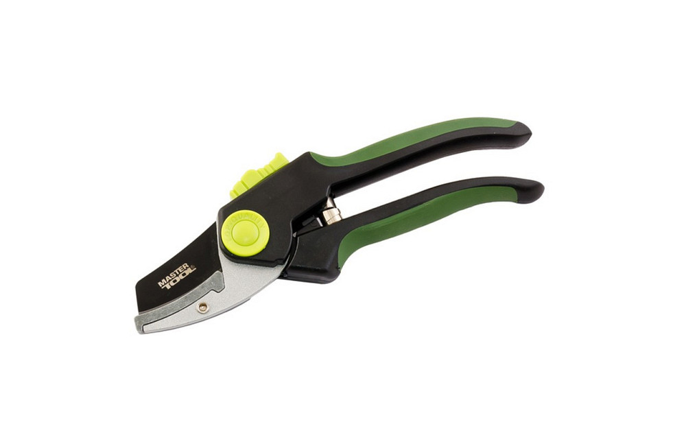 Секатор садовый MASTERTOOL с наковальней 200 мм с ручками ABS-пластик с покрытием TPR лезвие тефлоно Харків - зображення 1