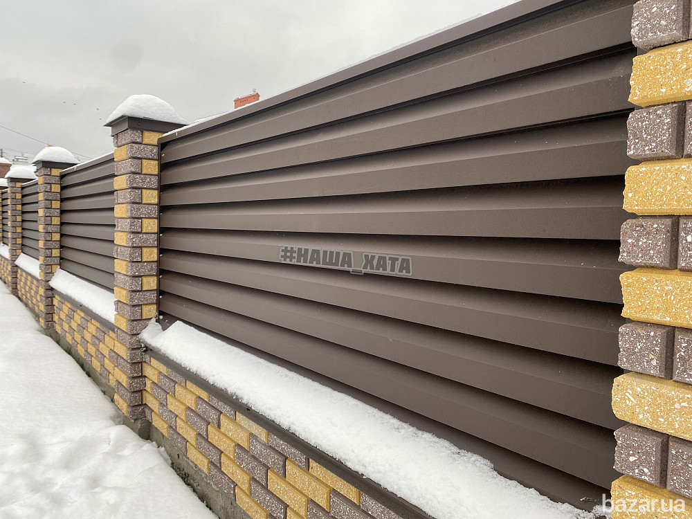 Гарний паркан та сучасна огорожа для будинку, котеджу, ціна паркану металевого з установкою. Одеса - зображення 3