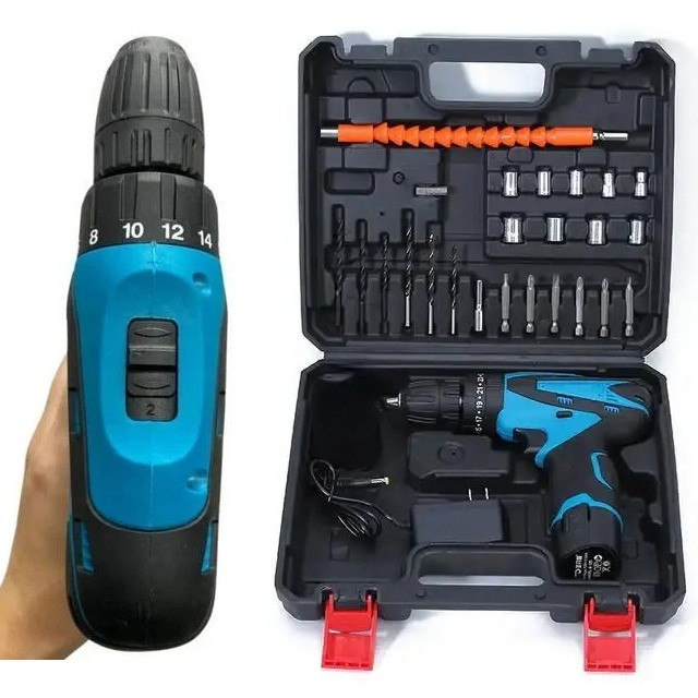 Аккумуляторный шуруповёрт в с набором инструментов.Два аккумулятора, мощная зарядка.12v Одеса - зображення 1