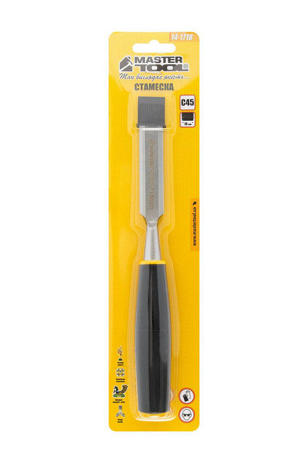 Стамеска MASTERTOOL 18 мм с пластиковой ручкой 14-1718 Харьков - изображение 6