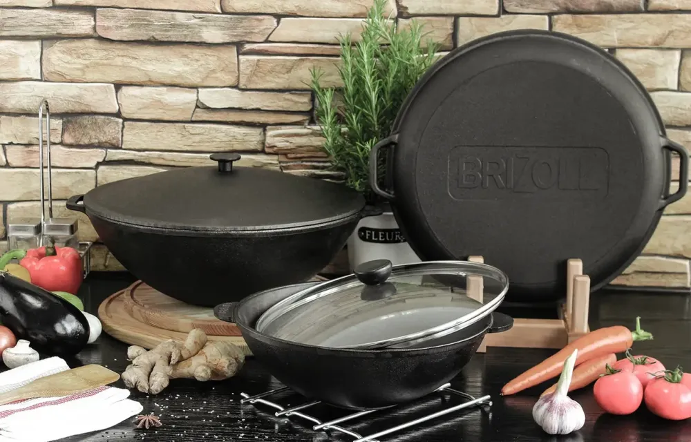 Чугунная сковорода WOK  с чугунной крышкой 8 л Харків - зображення 3