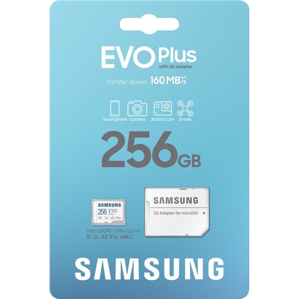 Карта пам'яті Samsung MicroSDXC 256GB C10 UHS-I R130MB/s EVO + SD-адаптер (MB-MC256SA/EU) (Код товар Харків - зображення 2