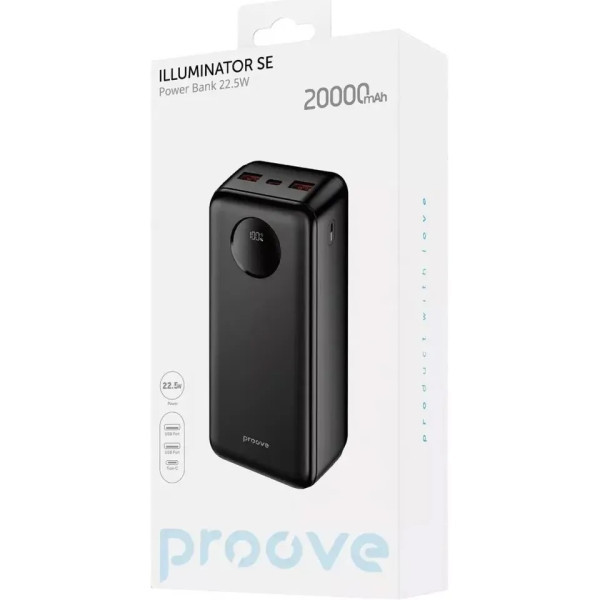 Power Bank Proove Illuminator 2 22.5W 20000mAh Black (PBIP20212201) (Код товару:41284) Харків - зображення 2