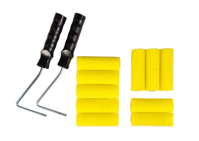 Набор малярный MASTERTOOL №10 валик поролоновый 100х36 мм 10 шт/2 ручки 92-8110 Харків - зображення 1