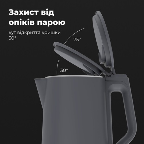 Электрочайник AENO AEK0004 1.5 л серый Київ - зображення 7