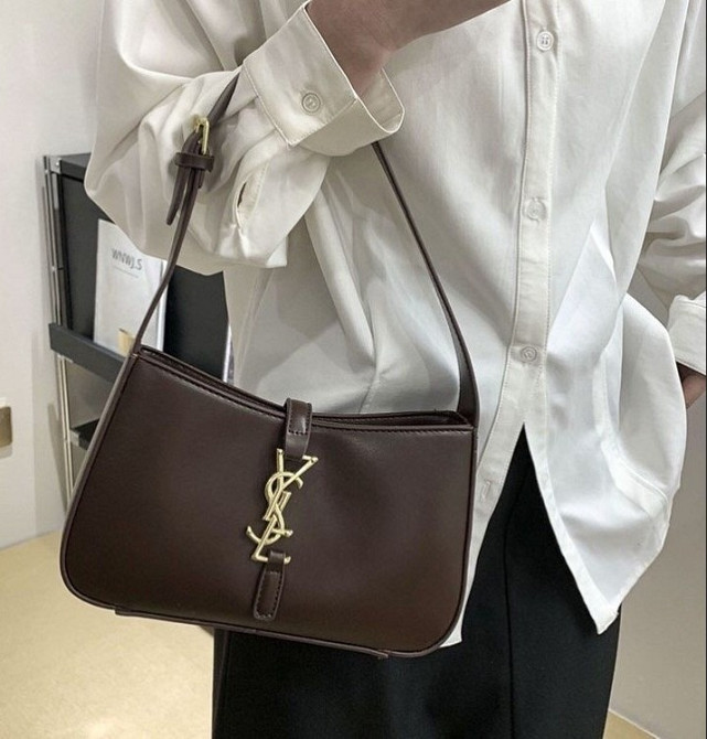 сумка лоран шоколад модна жіноча сумка трендова сумка Saint Laurent AN137 Луцьк - зображення 1