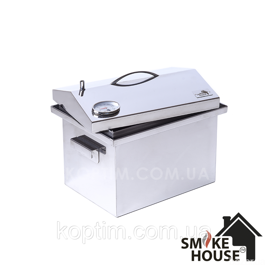 Коптильня из нержавейки SmokeHouse M DeLuxe с термометром Харків - зображення 2