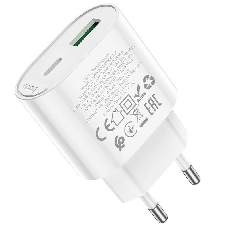 СЗУ Hoco C109A Fighter PD20W+QC3.0 (1USB-A/1C) Херсон - изображение 6