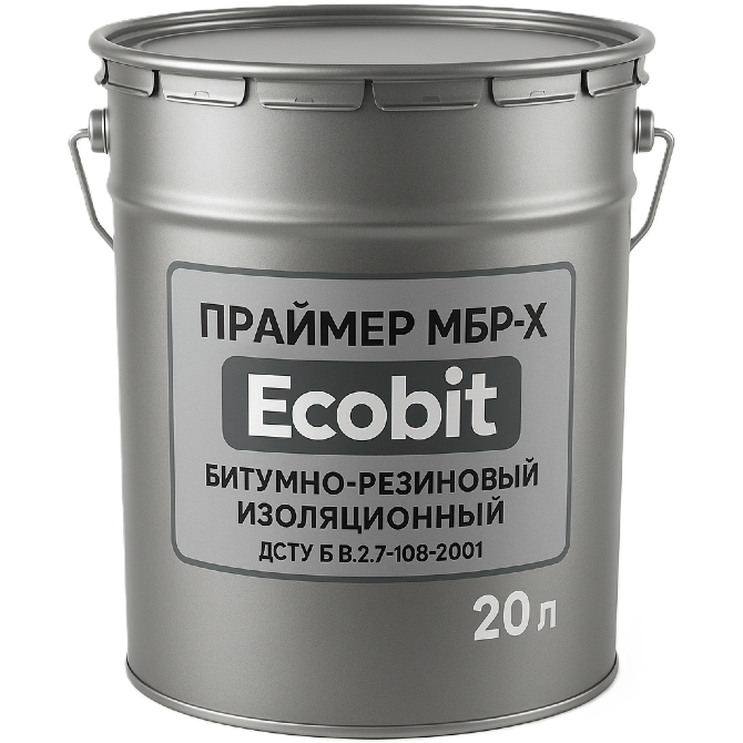 МБР-Х Ecobit Холодний бітумно-гумовий ізоляційний праймер ДСТУ Б В.2.7-108-2001 20 л Дніпро - зображення 1