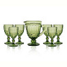 Набор кувшин 1,1 л Elodia Винтаж с бокалами 6 шт по 340 мл изумрудный Одесса