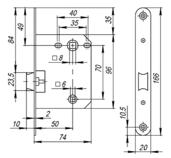 Замок міжкімнатний USK WC 70*50 Киев