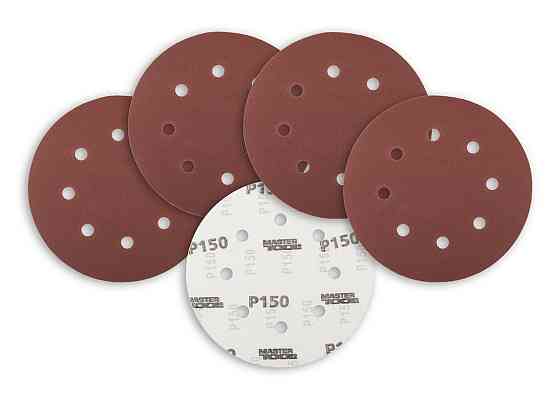 Круг шлифовальный на липучке MASTERTOOL 180 мм/8 отв P150 набор 5 шт 08-1815-H Харків