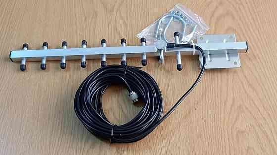 Антенна Yagi GJX-13 дБ 1610-3050 МГц, до 25 Вт, c 10 м кабеля RG-58U и N-male разъемом (10313) Дніпро