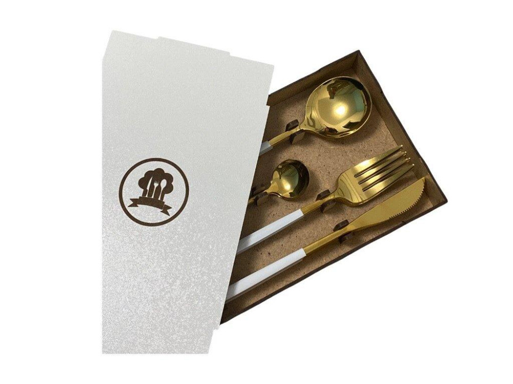 Набор столовых приборов Kitchen белый на 4 персоны Київ - зображення 1