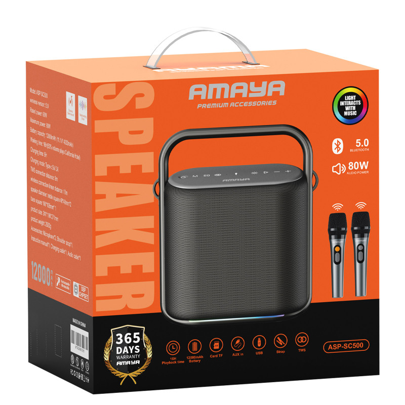 Уценка Bluetooth Колонка Amaya SC500 Two-person 80W + два микрофона Херсон - изображение 2