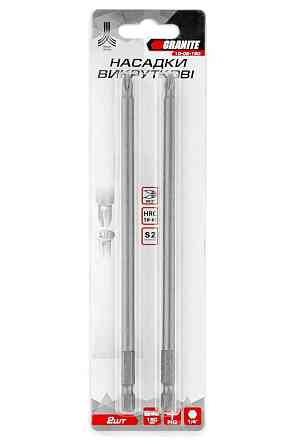 Насадка отверточная GRANITE PH2 150 мм ¼" S2 набор 2 шт 10-02-150 Харьков