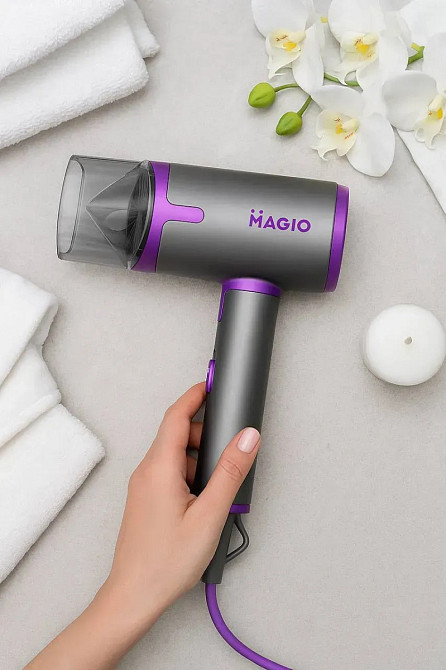 Фен Magio MG-163 2000 Вт серый Київ - зображення 2