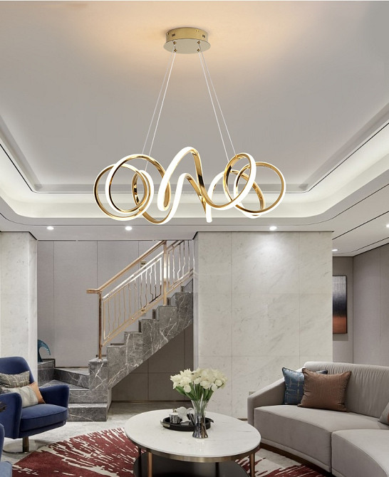 Люстра стельова LED MJ74-700-gd-k Золото 35-180х75х75 см. Киев - изображение 1
