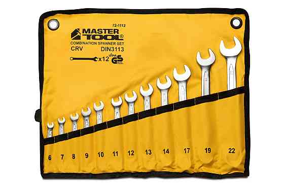 Ключи комбинированные MASTERTOOL COLD FORGED набор 12 шт (6–14/17/19/22 мм) 31CrV3 DIN 3113 в чехле  Харьков