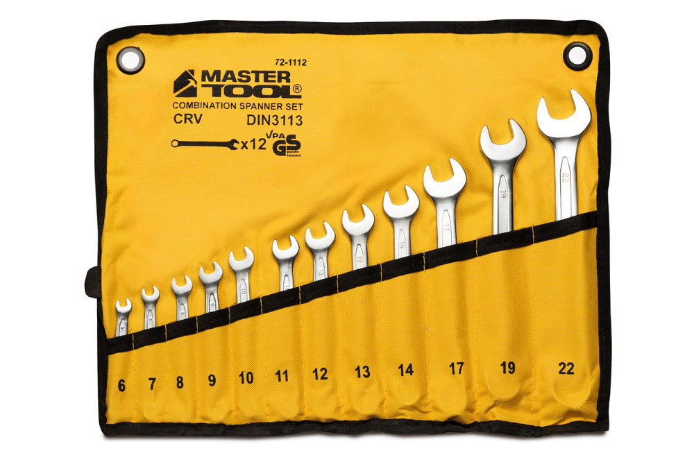 Ключи комбинированные MASTERTOOL COLD FORGED набор 12 шт (6–14/17/19/22 мм) 31CrV3 DIN 3113 в чехле  Харьков - изображение 1