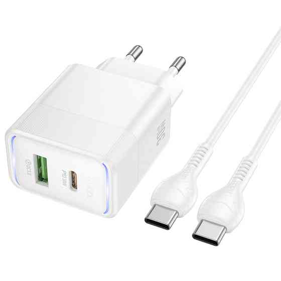 СЗУ Hoco CS112A Lounge PD30W+QC3.0 (1USB-A/1C) + кабель Type-C to Type-C Херсон