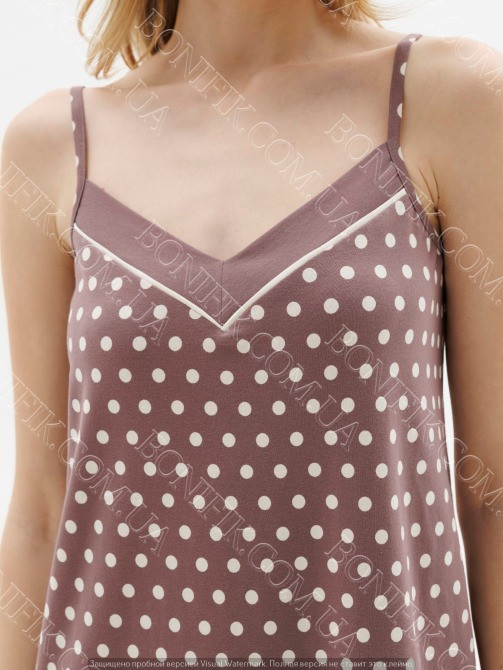 Женская ночная сорочка в горошек на бретелях "Midnight" (16330) (арт. 1825) Кривой Рог - изображение 2