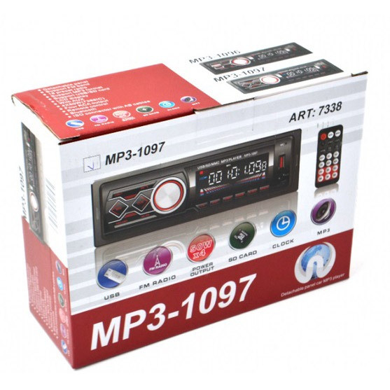 Автомагнитола MP3-1097 BT ISO со съемной панелью, Автомагнитола магнитола в авто с Usb сенсорная Львів - зображення 3