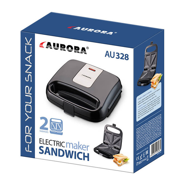 Сендвичница Aurora 328AU 750 Вт черная Київ - зображення 5