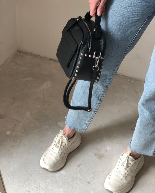 Сумка крос боді чорна шкіряна Італійська віра пелле модна не велика сумка TS000006 Киев - изображение 3