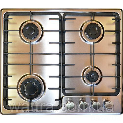 Газовая варочная поверхность GRUNHELM GPG 6325 IF (4 конфорки, нержавеющая сталь, газ контроль) 1038 Киев - изображение 1