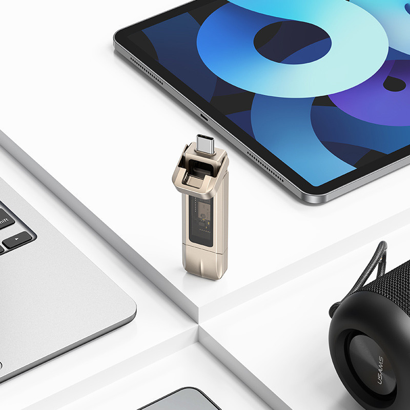 Флеш-накопитель Usams US-ZB280 2in1 USB 3.2 + Type-C GEN1 Dual Ports Aluminum Alloy 10G – 512GB Херсон - зображення 3