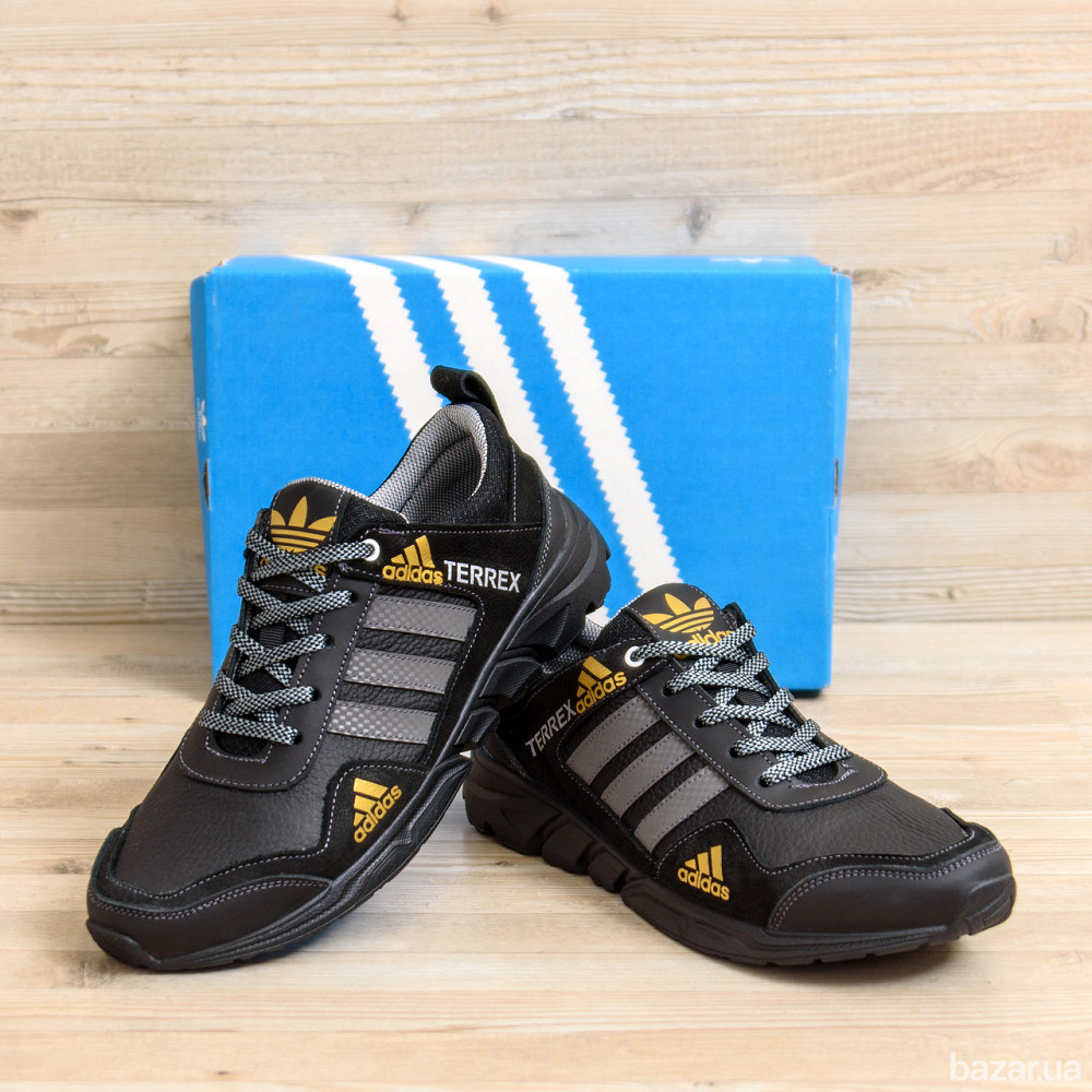 Мужские кожаные кроссовки Ads Terrex  Black Киев - изображение 5
