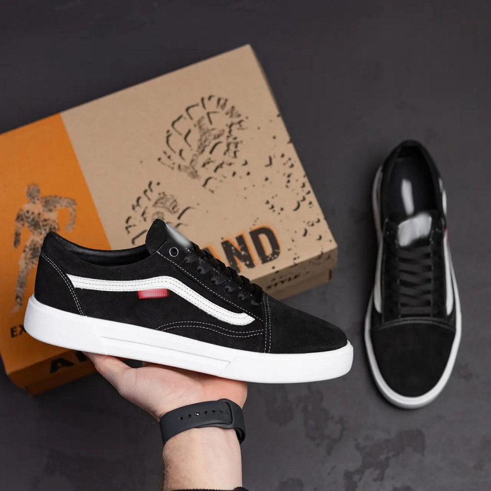 Мужские кожаные кеды  Black Київ - зображення 10