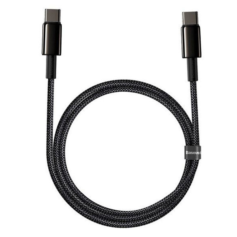 Дата кабель Baseus Tungsten Gold Type-C to Type-C Cable 100W (1m) (CATWJ-01) Херсон - зображення 1