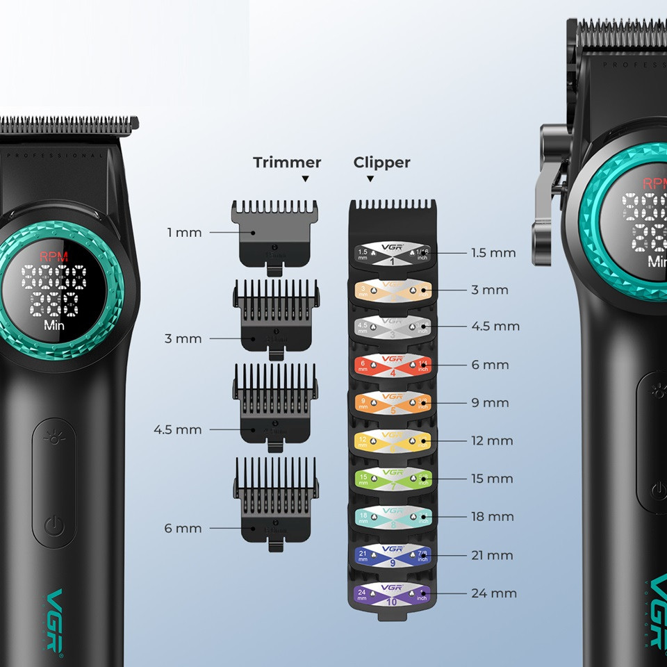 Комплект длят стрижки VGR STEPLERSS PRO 3 IN 1 BLACK черный Киев - изображение 5
