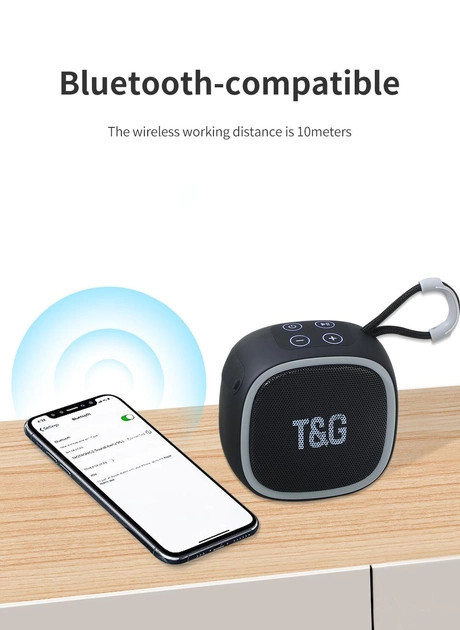 Колонка портативная Bluetooth T&G TG659 black черная Київ - зображення 3