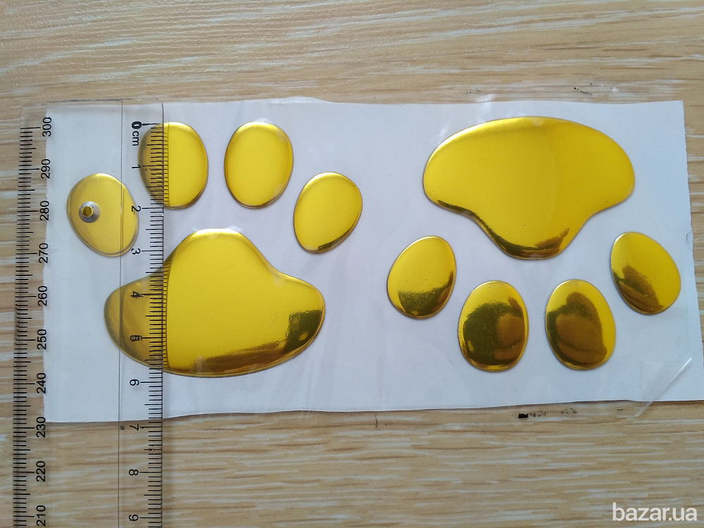 Наклейка на авто Выпуклая Наклейка на авто Следы Золото Бориспіль - зображення 6