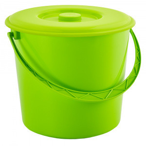 Ведро пластиковое с ручкой и крышкой, 5 л Київ - зображення 1