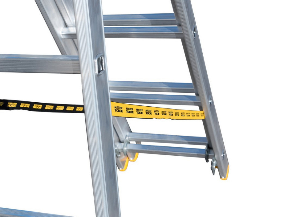 Лестница алюминиевая MASTERTOOL трехсекционная комбинированная 3х7 ступеней h=5100 мм max 150 кг 79- Харків - зображення 10