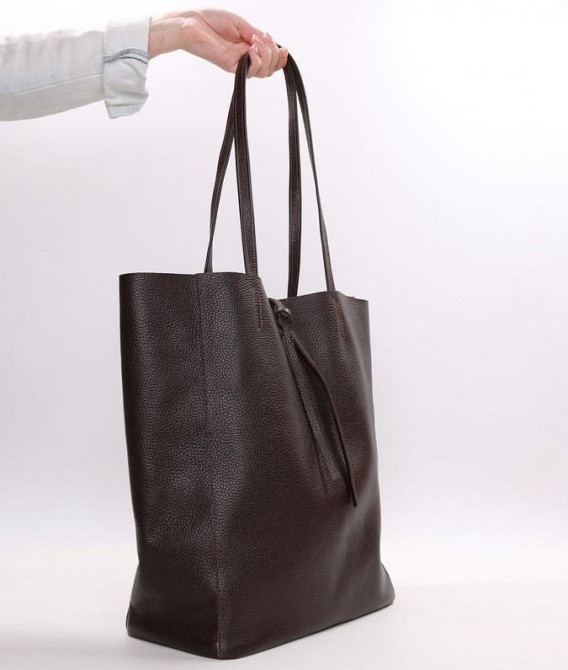 М'яка шкіряна сумка жіноча Трендова модель 2026 шоколад натуральна шкіра TS000092 Днепр - изображение 1