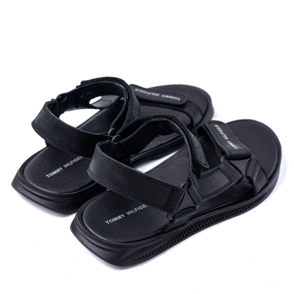 Мужские кожаные сандалии Tommy Hilfiger Black Киев - изображение 4