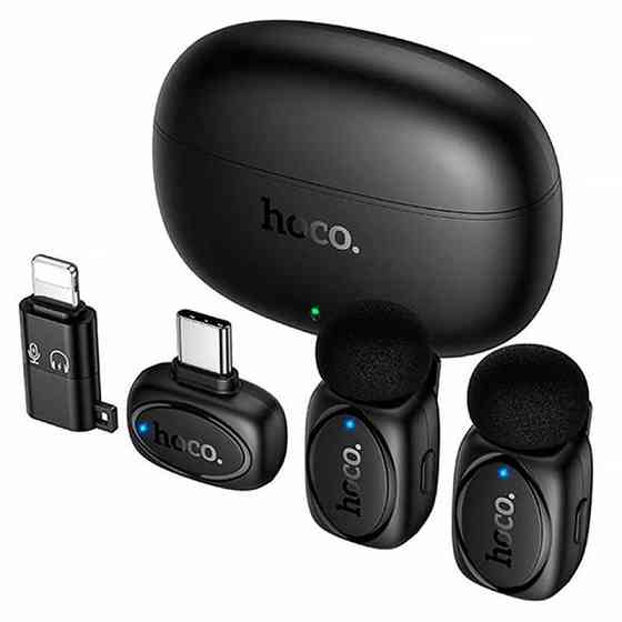Петличный беспроводной микрофон Hoco L19 Graceful dual-mic 2in1 (Lightning/Type-C) Херсон
